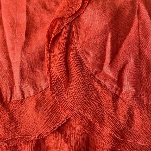 Sara I. Linen sleeveless blouse in Terra cotta L - Picture 6 of 11